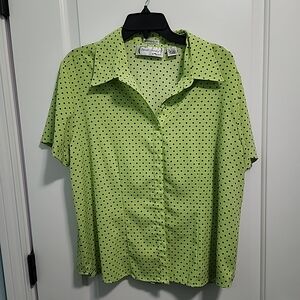 Sarah Bently Green Polka Dot Blouse